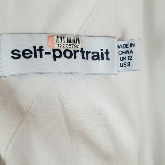 Self-Portrait Ivory Lace Jacquard V-Neck Maxi Dress - Picture 12 of 14